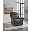 Bowery Hill Brown Faux Leather Power Lift Recliner with Massage