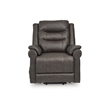 Bowery Hill Brown Faux Leather Power Lift Recliner with Massage