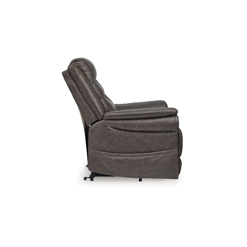 Bowery Hill Brown Faux Leather Power Lift Recliner with Massage
