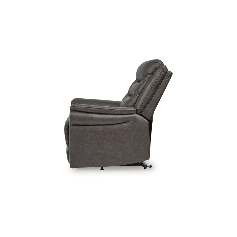 Bowery Hill Brown Faux Leather Power Lift Recliner with Massage