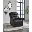 Bowery Hill Black Faux Leather Power Lift Recliner with Massage