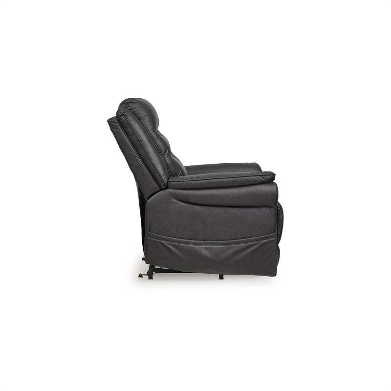 Bowery Hill Black Faux Leather Power Lift Recliner with Massage
