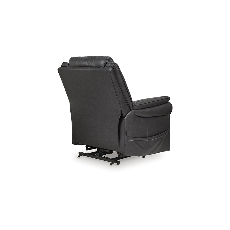Bowery Hill Black Faux Leather Power Lift Recliner with Massage