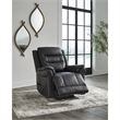 Bowery Hill Black Faux Leather Power Lift Recliner with Massage