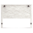 Bowery Hill White King Panel Headboard with Matte Black Sconces
