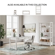 Bowery Hill White Home Office Desk with Keyboard Drawer and USB Ports