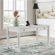 Bowery Hill White Home Office Desk with Keyboard Drawer and USB Ports