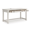 Bowery Hill White Home Office Desk with Keyboard Drawer and USB Ports