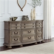 Bowery Hill Light Brown 9-Drawer Dresser with Serpentine Curves