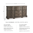 Bowery Hill Light Brown 9-Drawer Dresser with Serpentine Curves