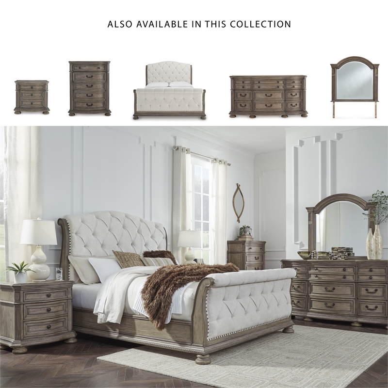 Bowery Hill Light Brown 9-Drawer Dresser with Serpentine Curves