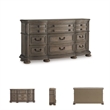 Bowery Hill Light Brown 9-Drawer Dresser with Serpentine Curves