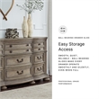 Bowery Hill Light Brown 9-Drawer Dresser with Serpentine Curves