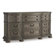 Bowery Hill Light Brown 9-Drawer Dresser with Serpentine Curves