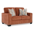 Bowery Hill Burnt Orange Polyester Loveseat with Accent Pillows