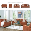 Bowery Hill Burnt Orange Polyester Loveseat with Accent Pillows