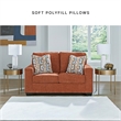 Bowery Hill Burnt Orange Polyester Loveseat with Accent Pillows