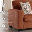 Bowery Hill Burnt Orange Polyester Loveseat with Accent Pillows