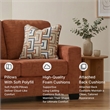 Bowery Hill Burnt Orange Polyester Loveseat with Accent Pillows
