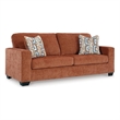 Bowery Hill Burnt Orange Queen Sofa Sleeper with Memory Foam Bed