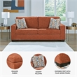 Bowery Hill Burnt Orange Queen Sofa Sleeper with Memory Foam Bed