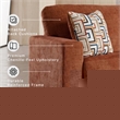 Bowery Hill Burnt Orange Queen Sofa Sleeper with Memory Foam Bed