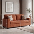 Bowery Hill Burnt Orange Queen Sofa Sleeper with Memory Foam Bed