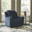 Bowery Hill Blue Recliner with Tufted Back and Pull Tab Recline
