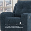 Bowery Hill Blue Recliner with Tufted Back and Pull Tab Recline