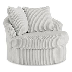 Bowery Hill Alloy Corduroy 360-Degree Swivel Chair with Pillows