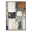 Bowery Hill Framed Hand-Painted Abstract Wall Art in Brown & Gray