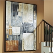 Bowery Hill Framed Hand-Painted Abstract Wall Art in Brown & Gray