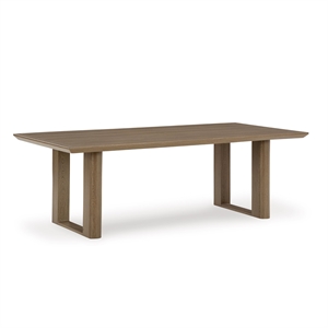 Bowery Hill Dark Brown Outdoor Dining Table with Umbrella Hole