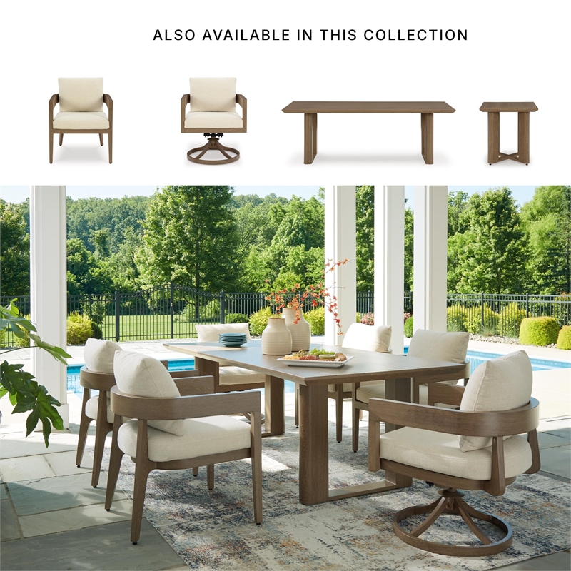 Bowery Hill Dark Brown Outdoor Dining Table with Umbrella Hole
