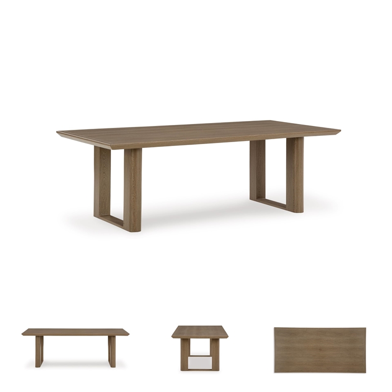 Bowery Hill Dark Brown Outdoor Dining Table with Umbrella Hole