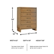 Bowery Hill Light Brown 5-Drawer Chest with Darkened Bronze Pulls
