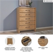 Bowery Hill Light Brown 5-Drawer Chest with Darkened Bronze Pulls