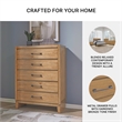 Bowery Hill Light Brown 5-Drawer Chest with Darkened Bronze Pulls