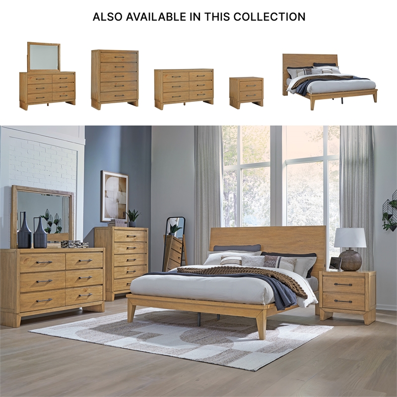 Bowery Hill Light Brown 5-Drawer Chest with Darkened Bronze Pulls