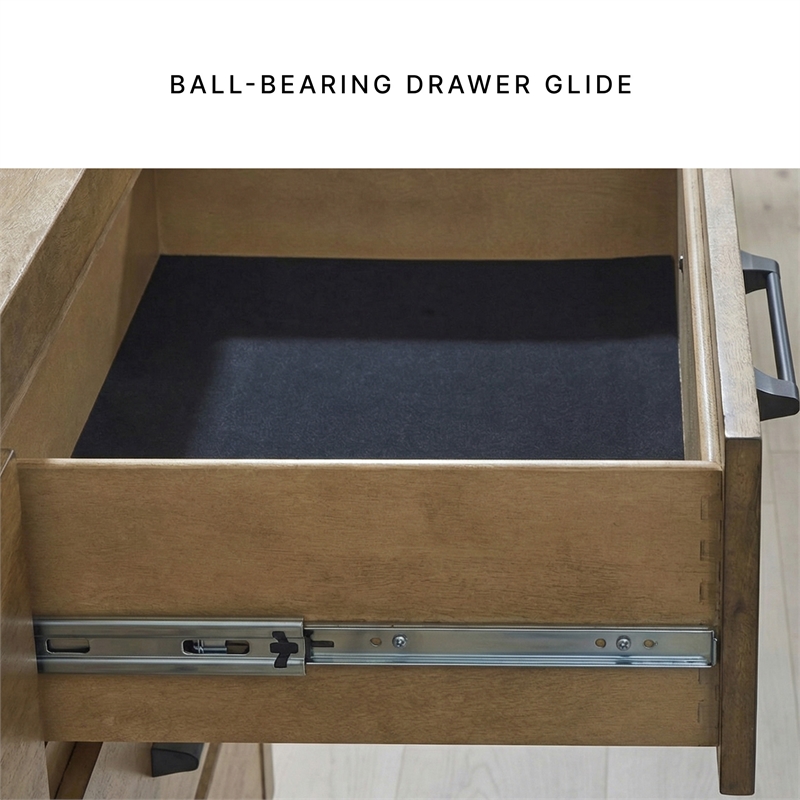 Bowery Hill Light Brown 5-Drawer Chest with Darkened Bronze Pulls