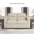 Bowery Hill Almond Leather Loveseat with Low-Profile Accent Legs