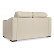 Bowery Hill Almond Leather Loveseat with Low-Profile Accent Legs