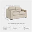 Bowery Hill Almond Leather Loveseat with Low-Profile Accent Legs