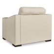 Bowery Hill Almond Leather Oversized Chair with Refined Lines