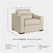 Bowery Hill Almond Leather Oversized Chair with Refined Lines
