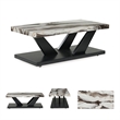 Bowery Hill Black 3-Piece Table Set with Faux White Marble Tops