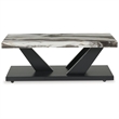 Bowery Hill Black 3-Piece Table Set with Faux White Marble Tops