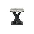 Bowery Hill Black 3-Piece Table Set with Faux White Marble Tops