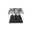 Bowery Hill Black 3-Piece Table Set with Faux White Marble Tops