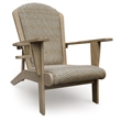 Bowery Hill Beige Resin Wicker Adirondack Chair with Padded Seat